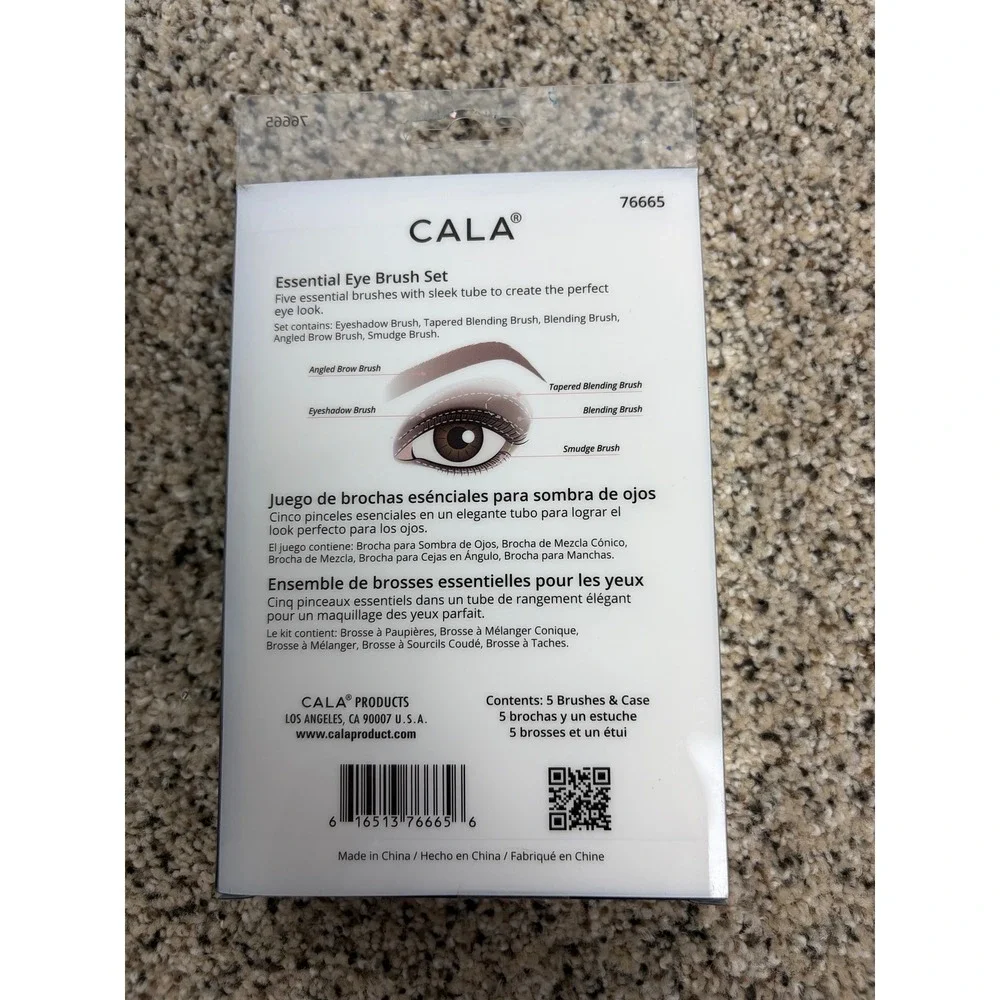CALA Eye Need It Brush Set Essential Eyeshadow Kit 5pc Travel Case Pink NIB